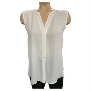 Jessica White Sleeveless Blouse Size XS